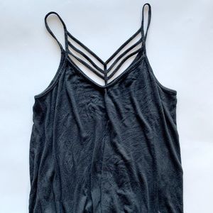 Black String Detailed Tank Top, Super Soft! Women’s SZ S/ Petite